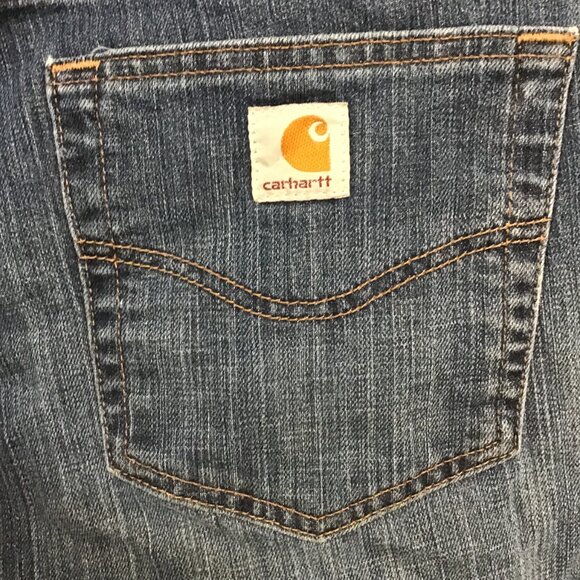 Carhartt Curvy Fit Medium Wash Bootcut Jeans Size 18 - Picture 9 of 11
